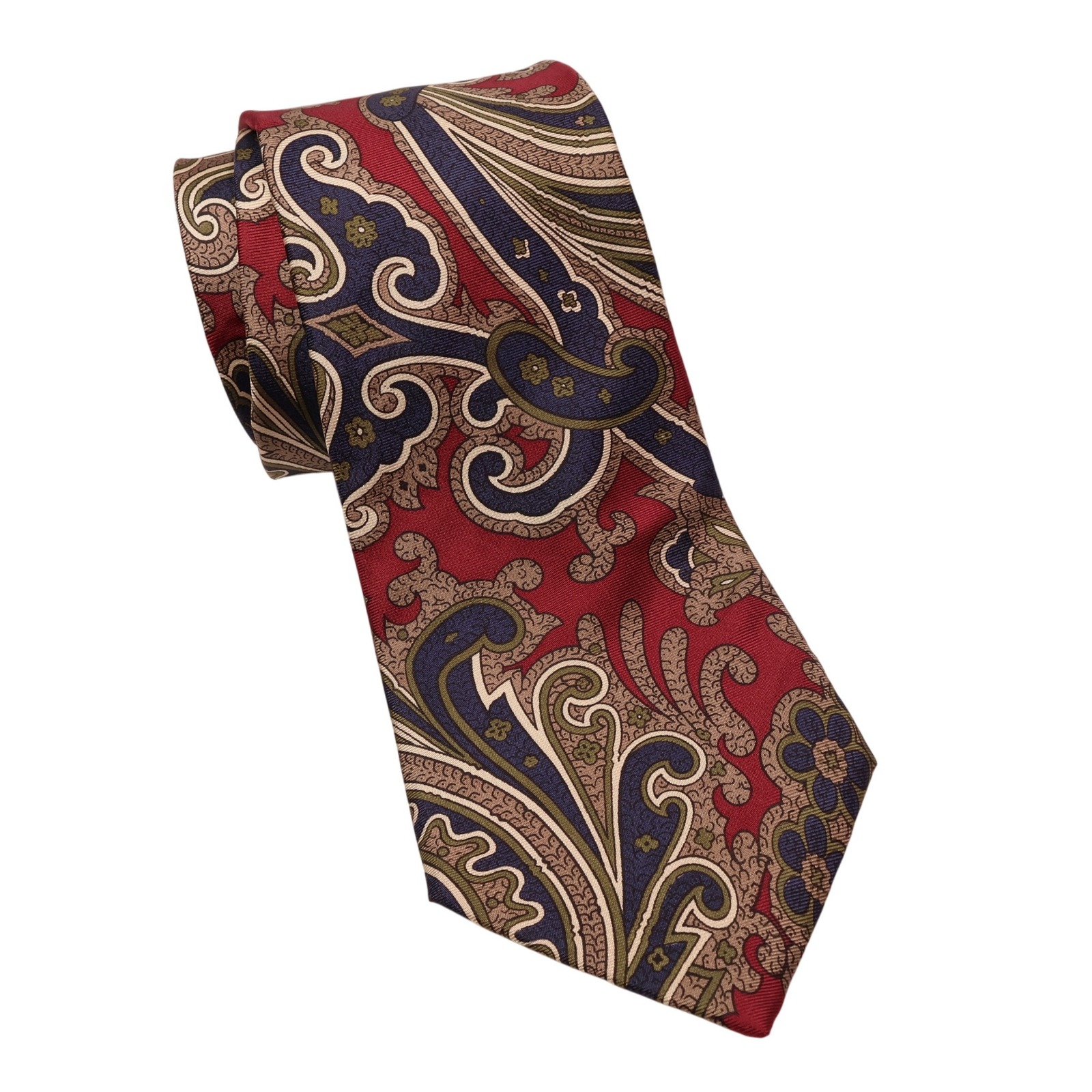 Vintage Chaps Ralph Lauren Paisley Necktie Classic Patterned Tie For Men